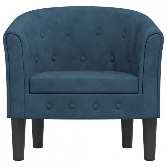 Fauteuil cabriolet bleu foncé velours