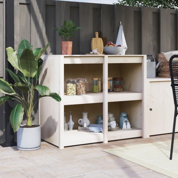 Armoire de cuisine d'extérieur blanc bois de pin massif