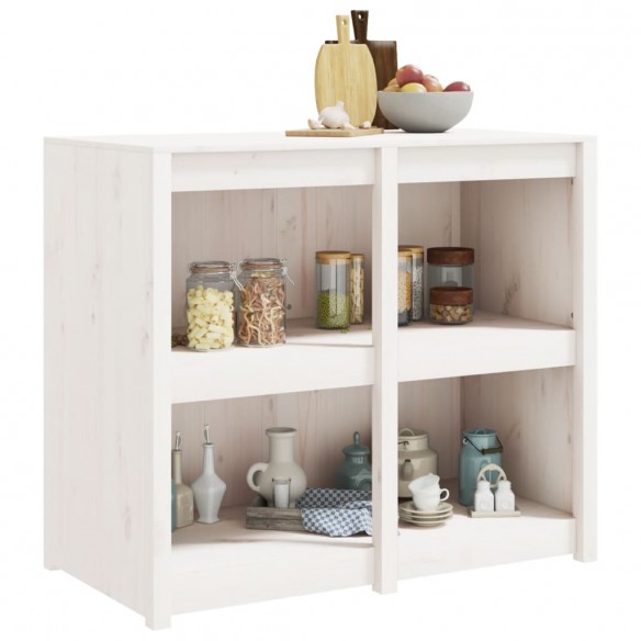 Armoire de cuisine d'extérieur blanc bois de pin massif