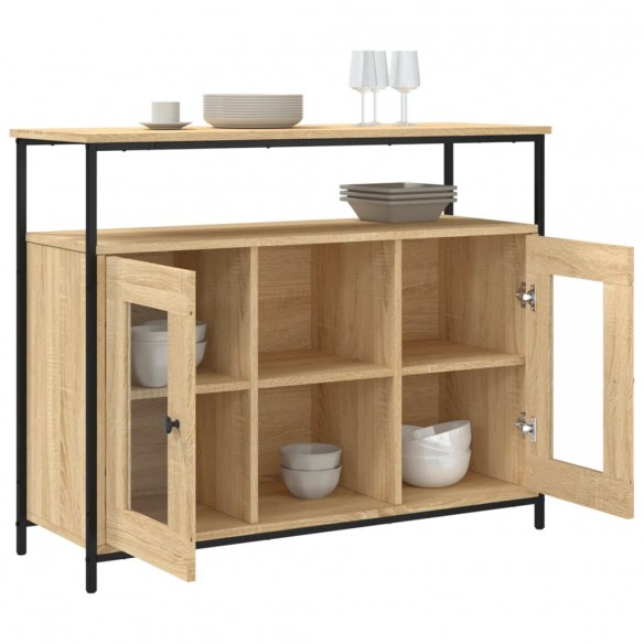 Buffet chêne sonoma 100x35x80 cm bois d'ingénierie