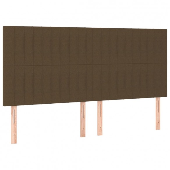 Tête de lit à LED Marron foncé 160x5x118/128 cm Tissu