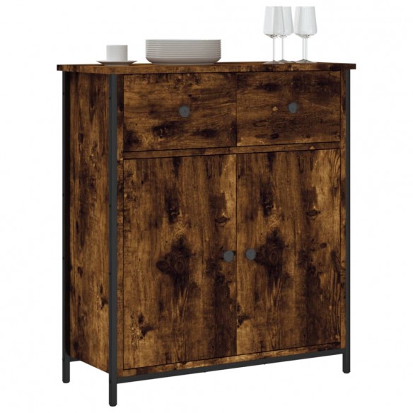 Buffet chêne fumé 70x30x80 cm bois d'ingénierie