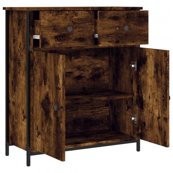 Buffet chêne fumé 70x30x80 cm bois d'ingénierie