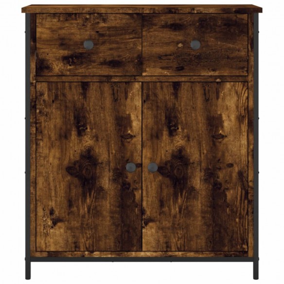 Buffet chêne fumé 70x30x80 cm bois d'ingénierie