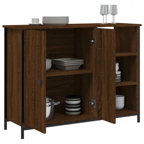 Buffet chêne marron 100x33x75 cm bois d'ingénierie