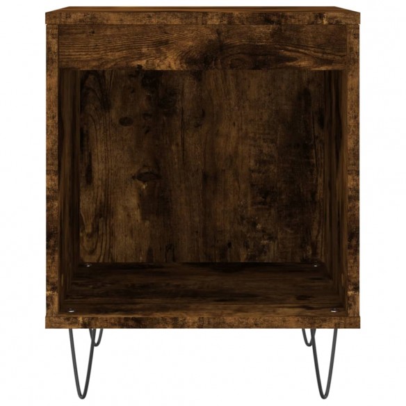 Table de chevet chêne fumé 40x35x50 cm bois d’ingénierie