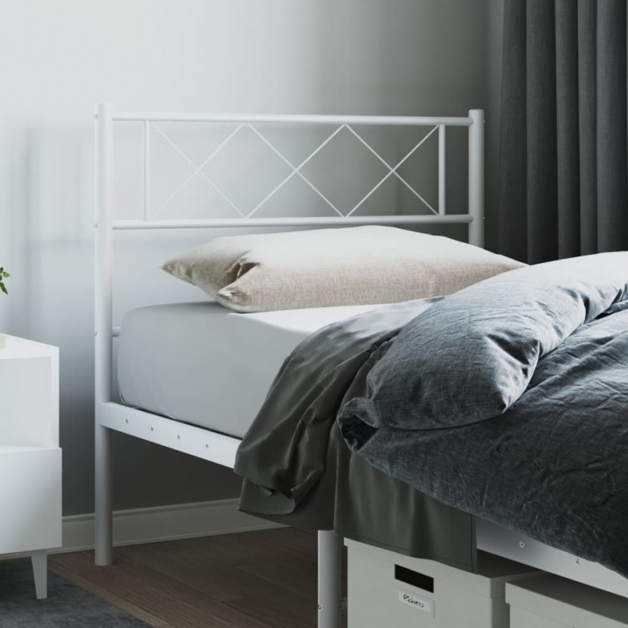Tête de lit métal blanc 80 cm