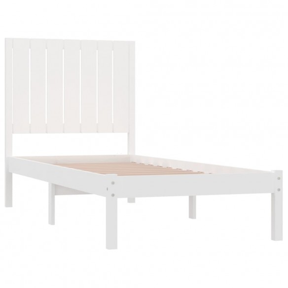 Cadre de lit Blanc Bois massif 75x190 cm Petit simple