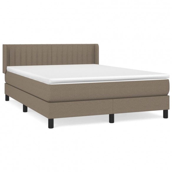 Cadre de lit avec matelas Taupe 140x190 cm Tissu