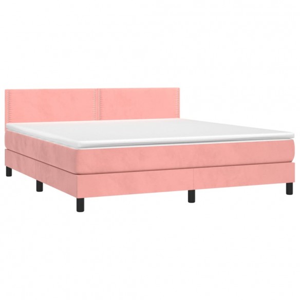 Cadre de lit avec matelas LED Rose 180x200 cm