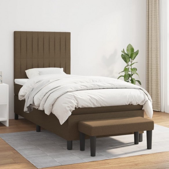 Cadre de lit avec matelas Marron foncé 80x200 cm