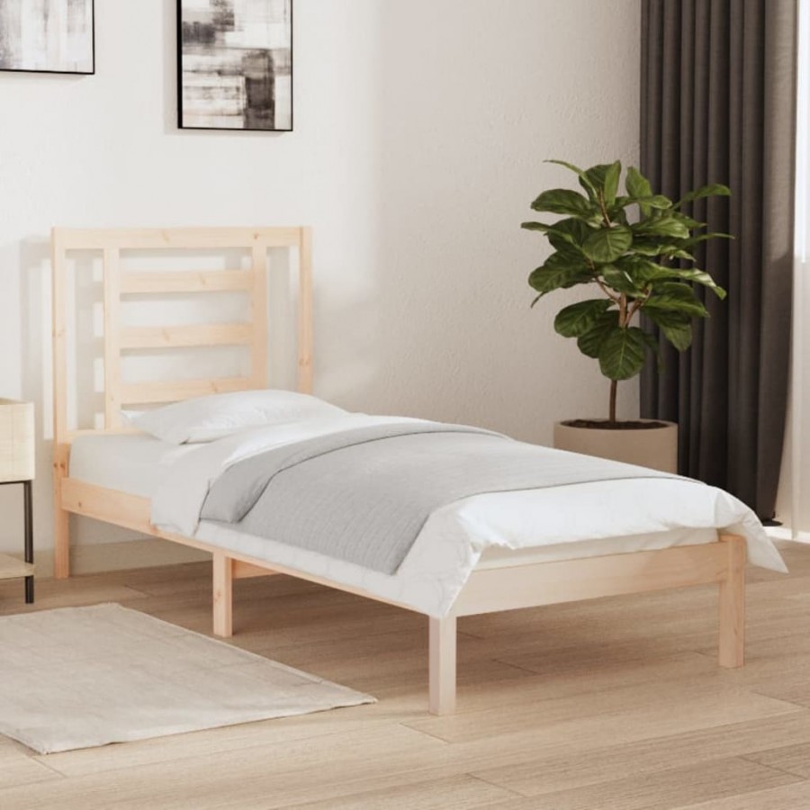 Cadre de lit bois massif 75x190 cm petit simple