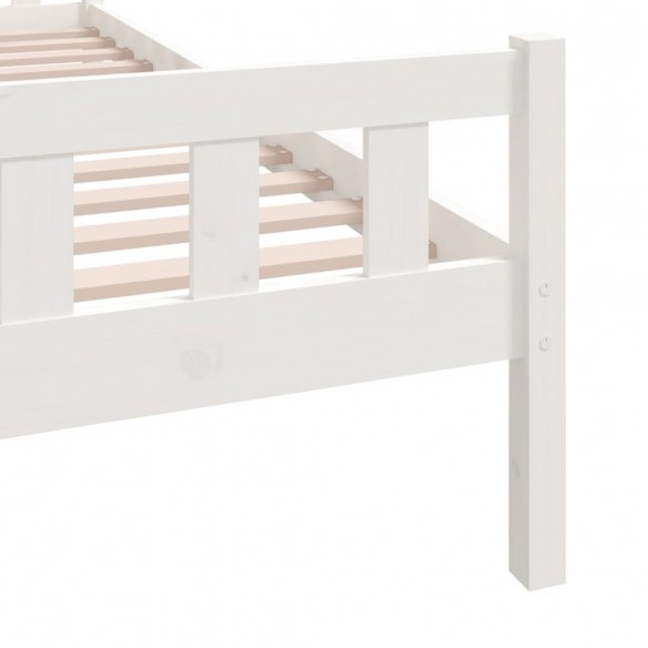 Cadre de lit Blanc Bois massif 75x190 cm Petit simple