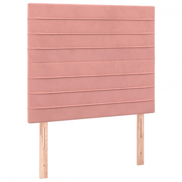 Têtes de lit 2 pcs Rose 90x5x78/88 cm Velours