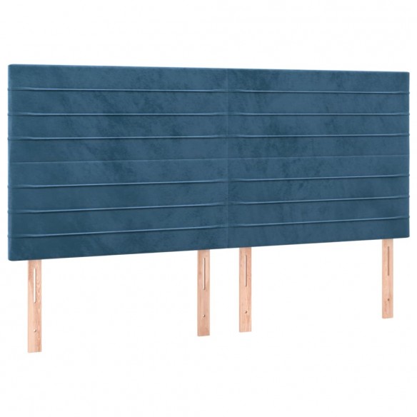 Têtes de lit 4 pcs Bleu foncé 80x5x78/88 cm Velours