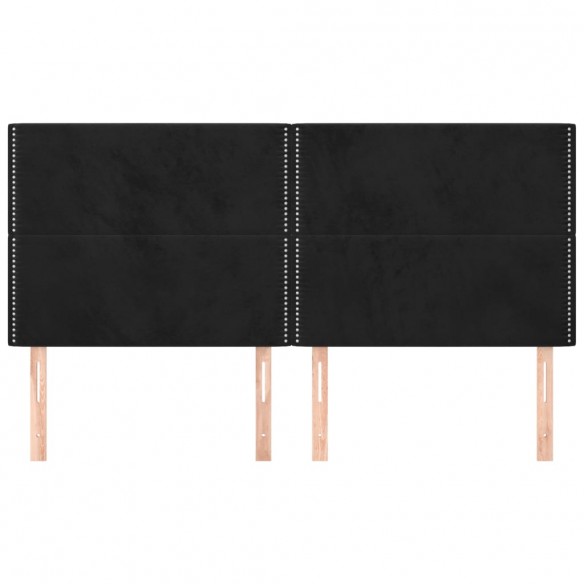 Têtes de lit 4 pcs Noir 80x5x78/88 cm Velours