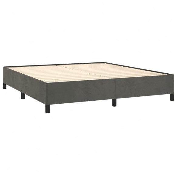 Cadre de lit et matelas Gris foncé 160x200cm Velours