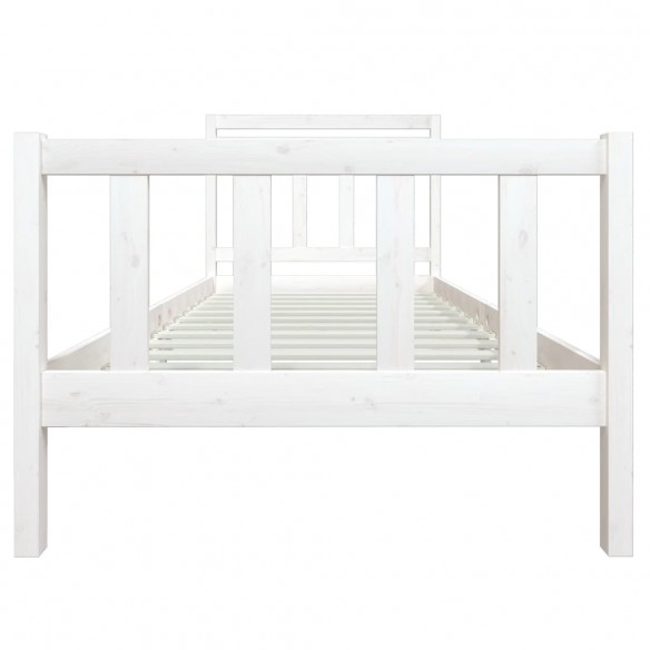 Cadre de lit Blanc Bois massif 100x200 cm