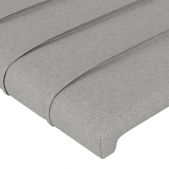 Tête de lit avec oreilles Gris clair 163x16x118/128 cm Tissu