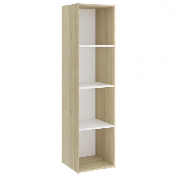 Meubles TV 2pcs Blanc et chêne sonoma 142,5x35x36,5cm Aggloméré