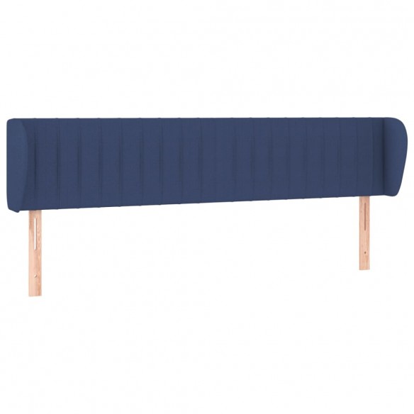 Tête de lit avec oreilles Bleu 163x23x78/88 cm Tissu