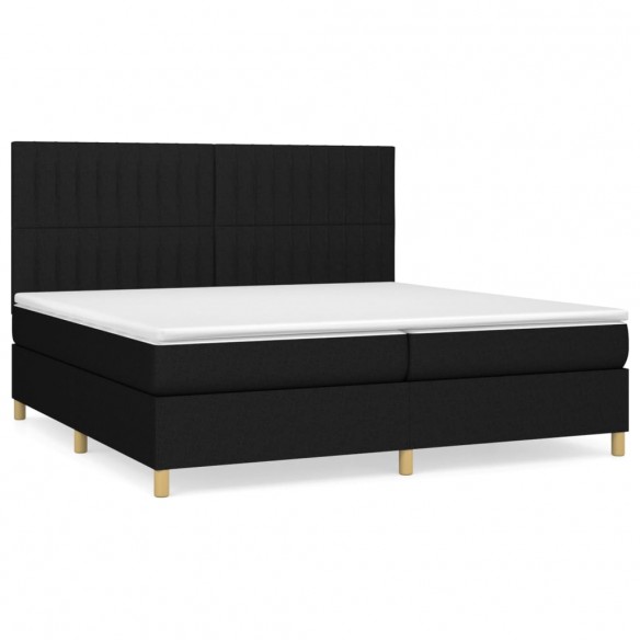 Cadre de lit avec matelas Noir 200x200 cm Tissu