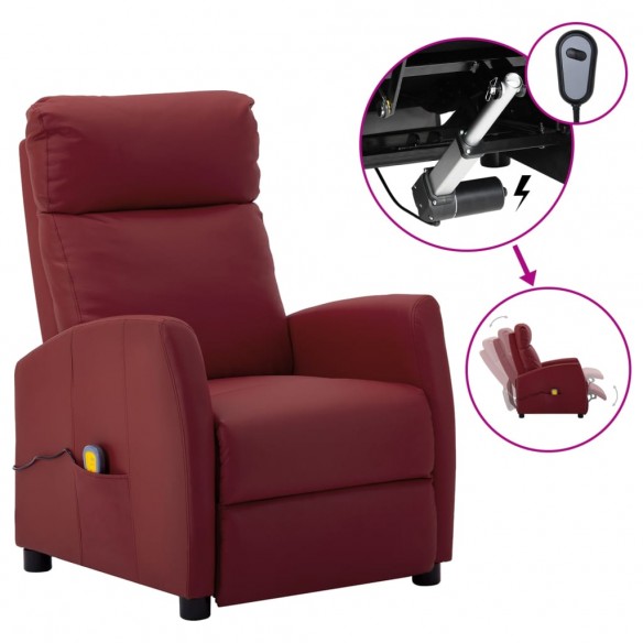 Fauteuil de massage électrique Rouge bordeaux Similicuir