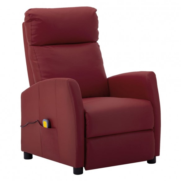 Fauteuil de massage électrique Rouge bordeaux Similicuir