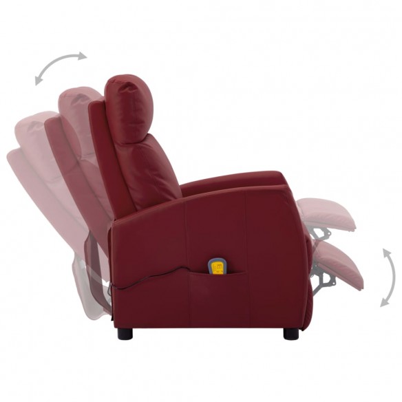 Fauteuil de massage électrique Rouge bordeaux Similicuir