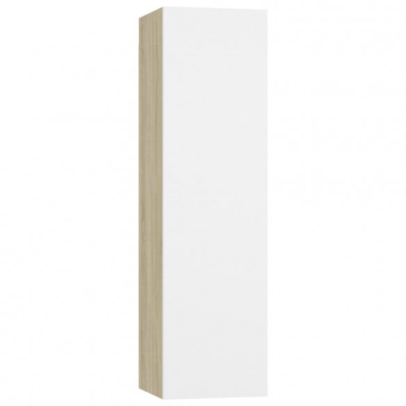 Meubles TV 4 pcs Blanc et chêne sonoma 30,5x30x110 cm Aggloméré