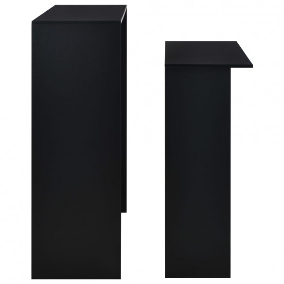 Table de bar avec 2 dessus de table Noir 130 x 40 x 120 cm