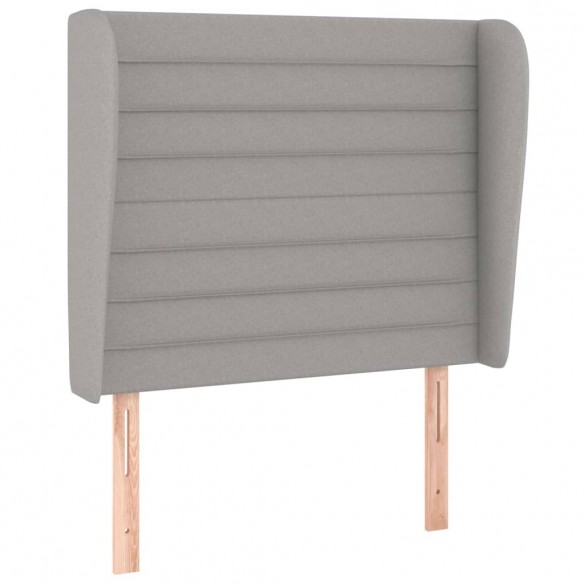 Cadre de lit et matelas Gris clair 90x190 cm Tissu