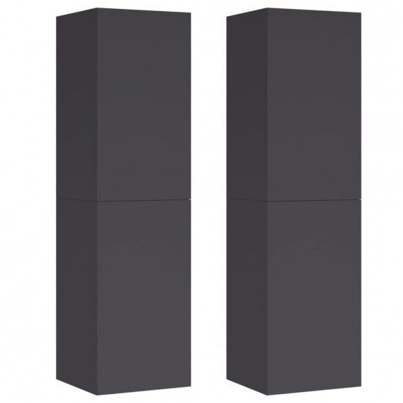 Meubles TV 2 pcs Gris 30,5x30x110 cm Aggloméré