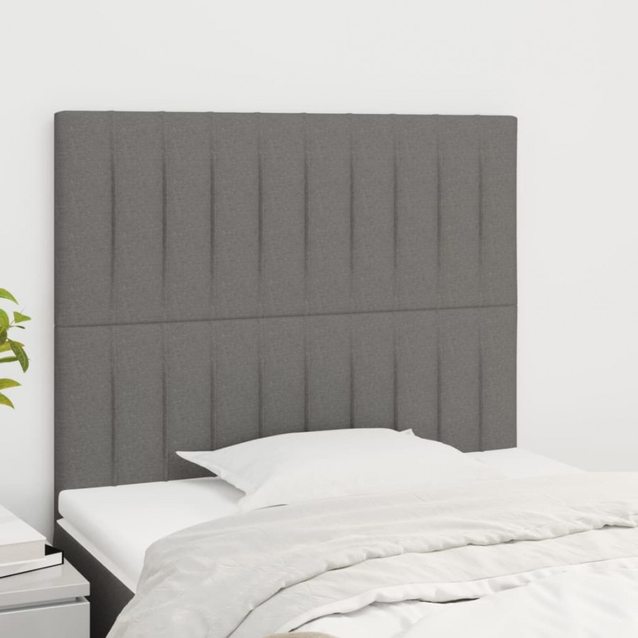 Têtes de lit 2 pcs Gris foncé 80x5x78/88 cm Tissu