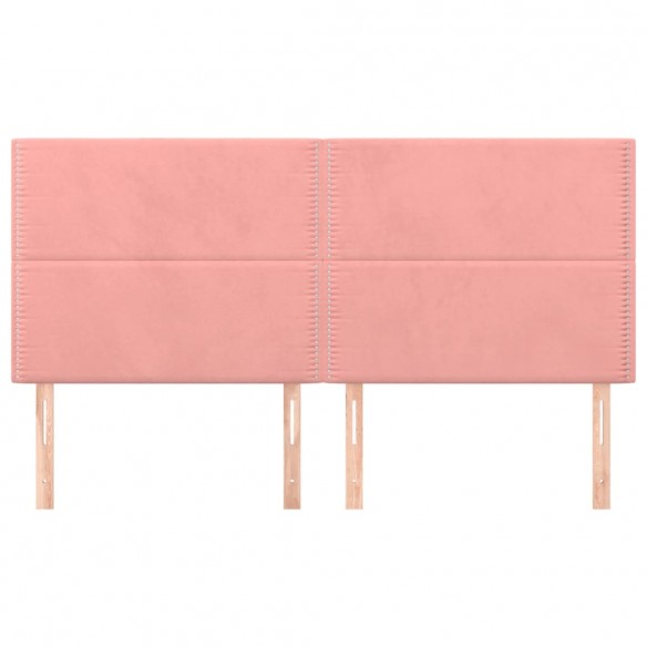 Têtes de lit 4 pcs Rose 90x5x78/88 cm Velours