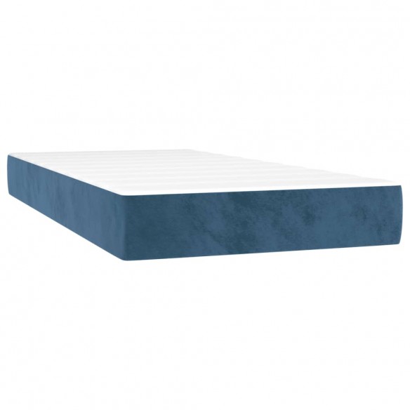 Cadre de lit matelas LED Bleu foncé 80x200cm Velours