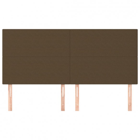 Têtes de lit 4 pcs Marron Foncé 80x5x78/88 cm Tissu