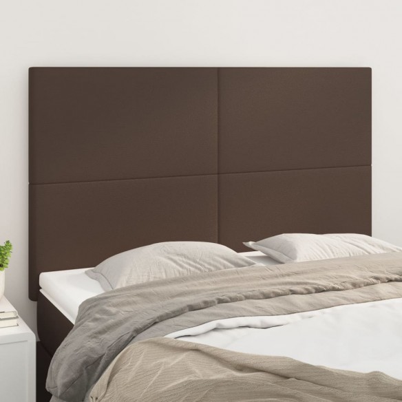 Têtes de lit 4 pcs Marron 72x5x78/88 cm Similicuir