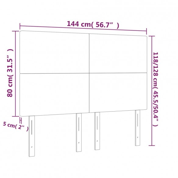 Têtes de lit 4 pcs Marron 72x5x78/88 cm Similicuir