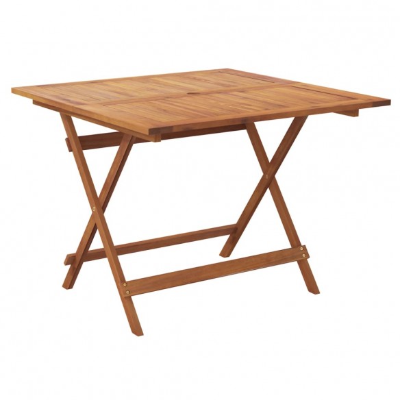 Table pliable de jardin 90x90x75 cm bois d'acacia solide