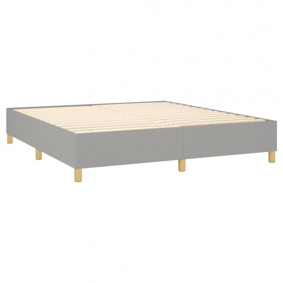 Cadre de lit avec matelas Gris clair 160x200cm Tissu