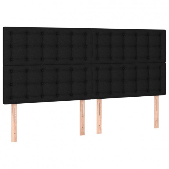 Cadre de lit avec matelas Noir 200x200 cm Tissu