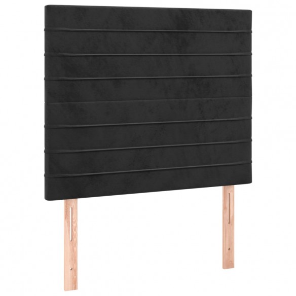 Cadre de lit et matelas Noir 80x200 cm Velours