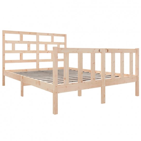 Cadre de lit bois de pin massif 135x190 cm double