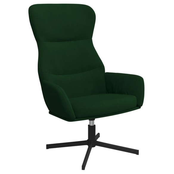 Chaise de relaxation avec tabouret Vert foncé Velours