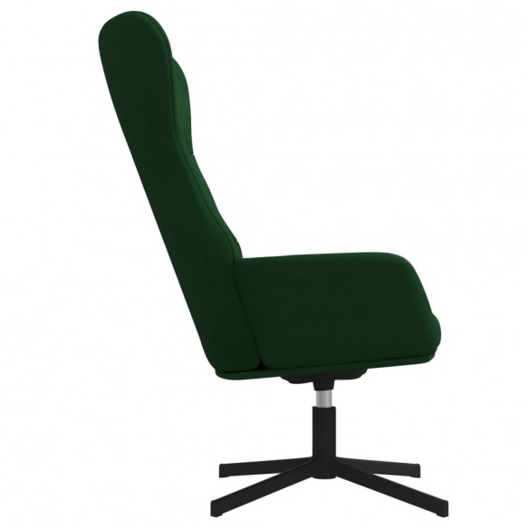 Chaise de relaxation avec tabouret Vert foncé Velours