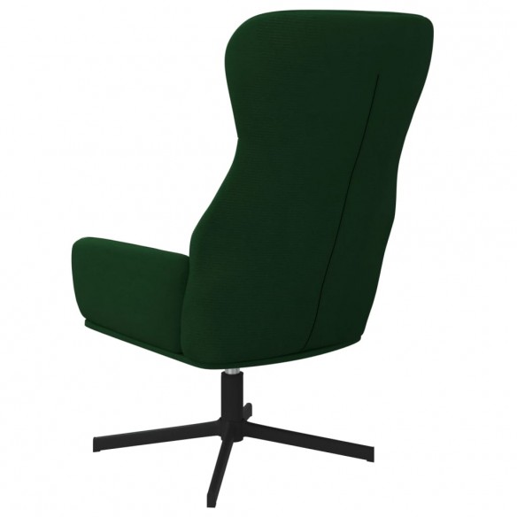 Chaise de relaxation avec tabouret Vert foncé Velours