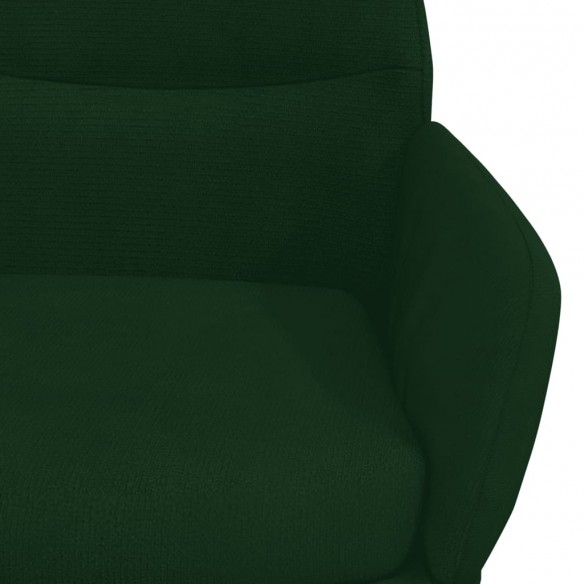 Chaise de relaxation avec tabouret Vert foncé Velours