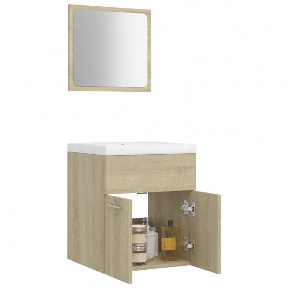 Ensemble de meubles de salle de bain Chêne sonoma Aggloméré