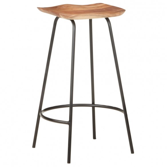 Tabourets de bar lot de 2 bois d'acacia solide